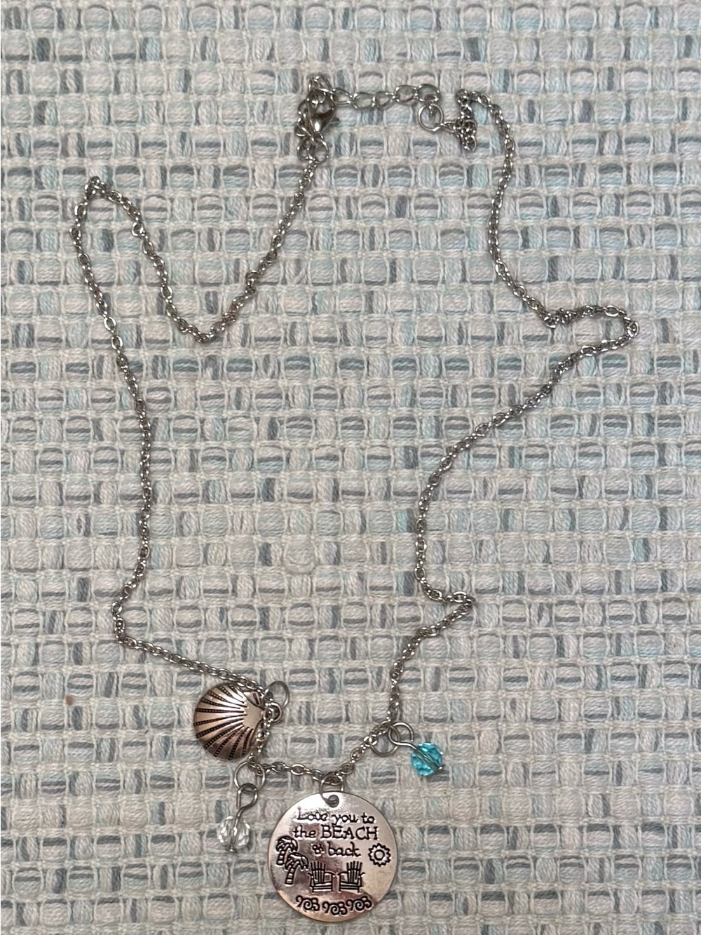 Beach Charm Silver Necklace - 'Love You to the Beach and Back'